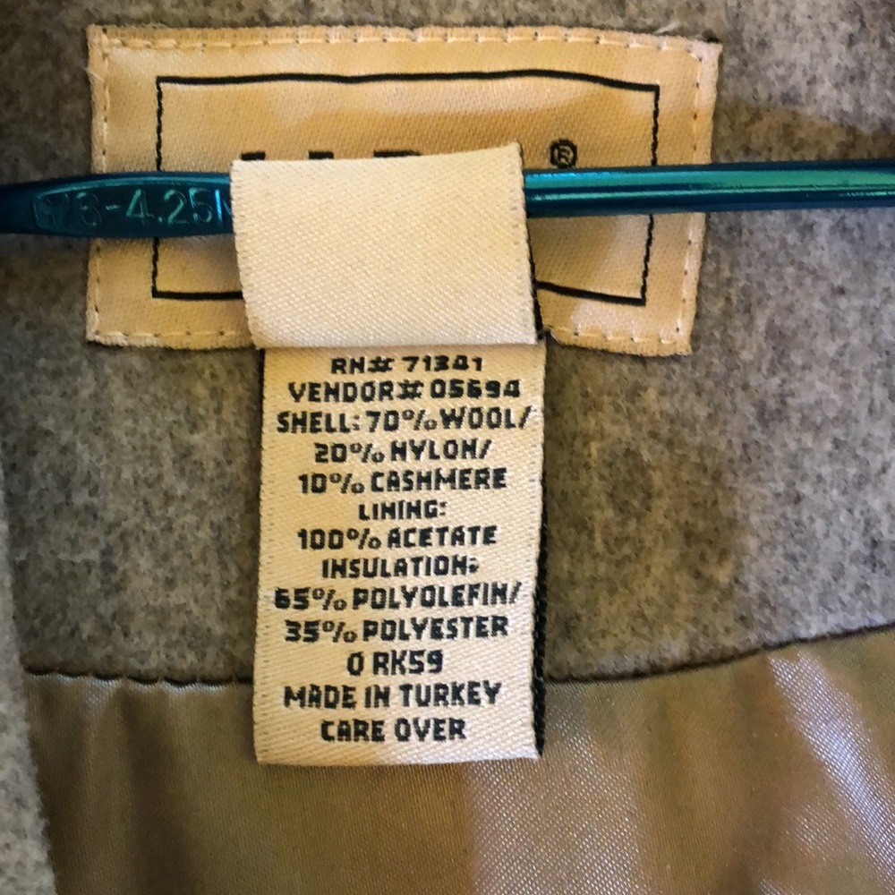 LL Bean gray wool/cashmere blend pea coat size P12 - Picture 5 of 10